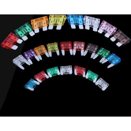 LUOHONGDA 10Pcs Zinc Alloy Assorted Micro Mini Car In-line Standard Blade Fus 5A 7.5A 10A 15A 20A 25A 30A 40A For Auto Car Truck