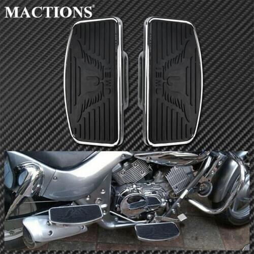 Motorcycle Passenger Rear Wide Foot Peg Floorboard FootRest Black Pedal For Honda VTX 1300 1800 For Suzuki Intruder Volusia 400