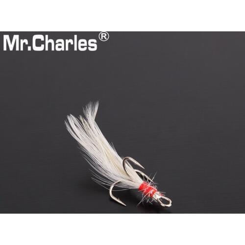 Mr.Charles 3551-Crystal Feather Treble Hook 2#/4#/6#/8#Strength enough for big fihg Lure Fishing Tackle Fishing tools