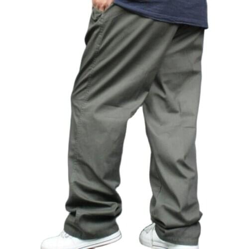 Men Cargo Pants Man Overall Loose Working Trousers Plus Size Workman Khaki Long Baggy Pants