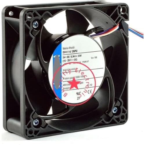 BRAND NEW GERMANY INVERTER WATERPROOF DV4114/2NPU 24V 0.94A 23W 4WIRE 12038 12CM COOLING FAN COOLER 120*120*38MM