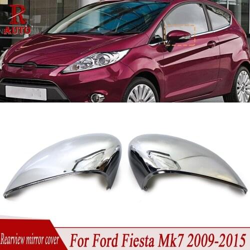 R-AUTO 1Pair Car Rearview Wing Mirror Cover 1594546 8A6117K747CA For Ford Fiesta Mk7 2009 2010 2011 2012 2013 2014 2015