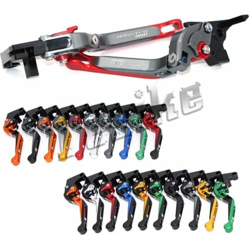CNC Brake Clutch Levers Motorcycle For Ducati M900 MONSTER MONSTER900 2000 2001 2002-2005 Foldable Extendable Logo (MONSTER 900)