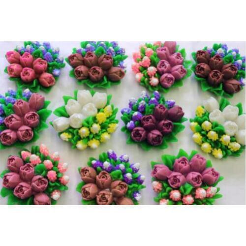 Silicone Flowers molds 3d mould of Tulips Soap Mold Forest Flowers Moulds Tulips mould Mothers Day Present Bouquet of Flowers