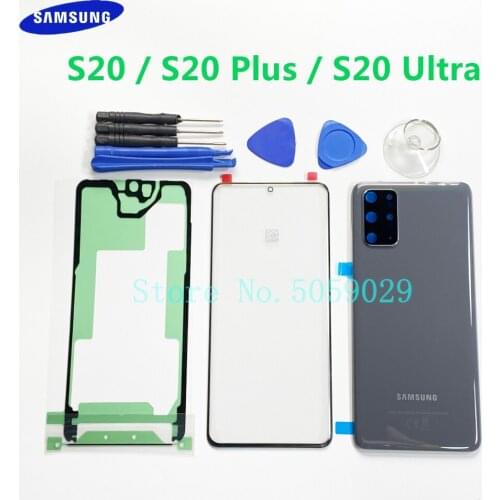 Front Screen Glass Lens For Samsung Galaxy S20 Ultra G988 S20 Plus S20+ G985 S20 G980 Rear Battery Cover Door Back Housing