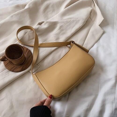 Famous Brand Cute Small PU Leather Shoulder Bags For Women 2021 Summer Simple Handbags And Purses Female Totes
