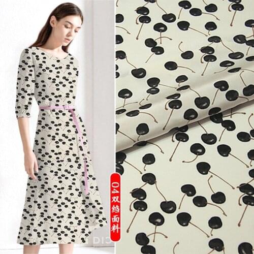 Summer printing 100% mulberry silk crepe de chine fabric cloth material 114cm width 18 mm fashion shirt sewing fabric for dress