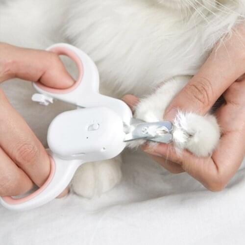 Pet Cats And Dogs USB Charging Blood-proof Line LED Light To Illuminate Plastic Scissors Animal Nail Trimmer Pet Supplies