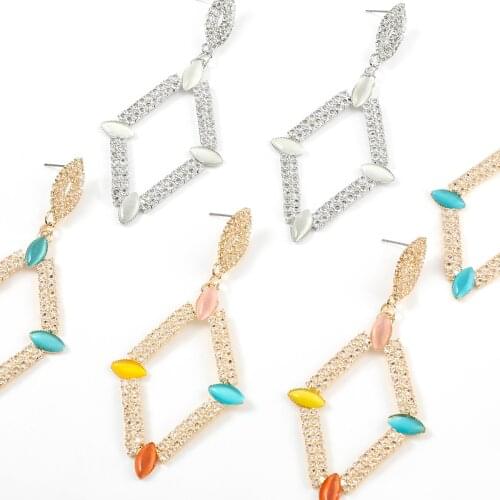 JIJIAWENHUA New Trend womens Rhinestone Diamond Drop Earrings Temperament Statement Fashion Jewelry Earrings