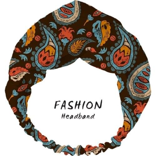 2020 Brown Paisley Bandanas HairBands Women Hair Accessories Headband Hair band for Women Girls Headwear Headdress ladies Hoop