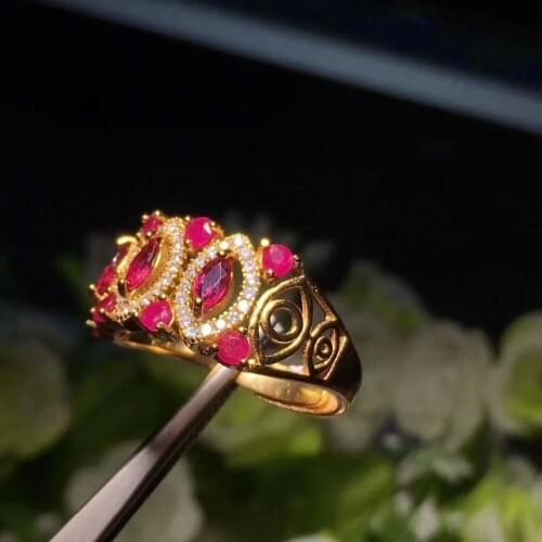 KJJEAXCMY fine jewelry 925 sterling silver inlaid natural ruby womens ring