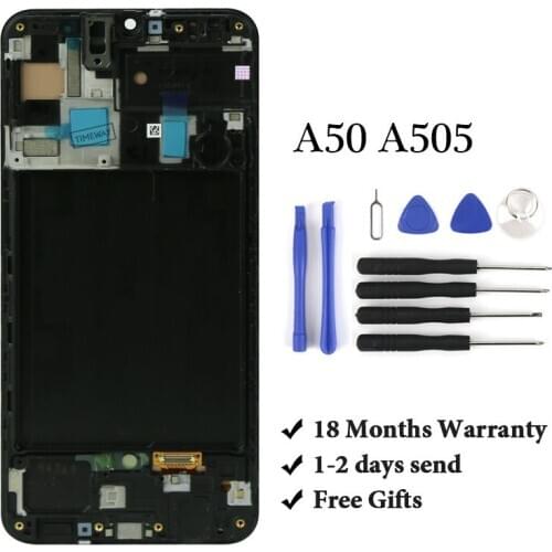 1PCS LCD For Samsung A50 A505 LCD Display For Samsung A50 A505 LCD Screen Touch Digitizer Assembly For Samsung A50 LCD