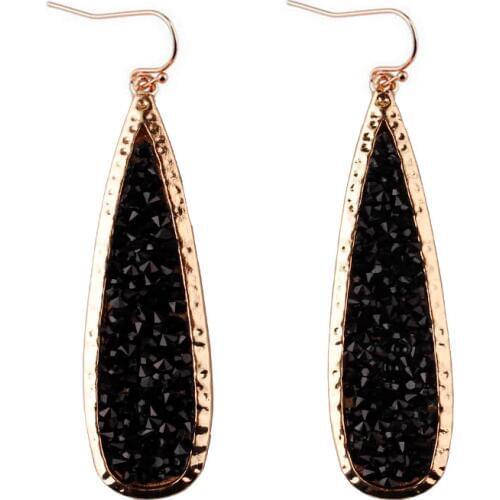 ZWPON 2019 Gold Frame Pave Mixed Colors Crystal Teardrop Earrings Women Trendy Designer Statement Water Drop Earrings Wholesale