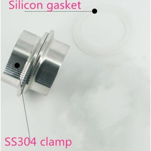 1 Pair 2 Pcs 1" 25mm Weld on Ferrule Sanitary Pipe Fitting SS304 + PTFE Gasket