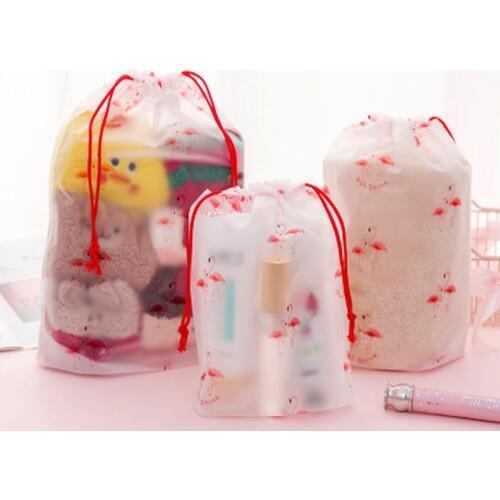 1pcs Flamingo Storage Bag Stationery Organizer Storage Bag Transparent Office Supplies Desktop Storage School Office Supplies