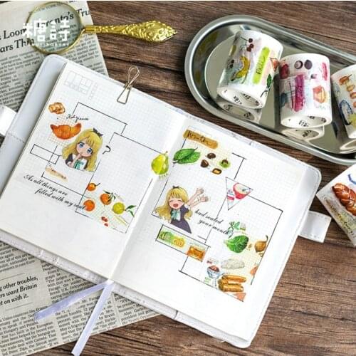 1pcs/lot Kawaii Pattern 5mX5cm Gourmet Candy Gift Box Baking Decoration Scrapbook Sealing Sticker Masking Tape