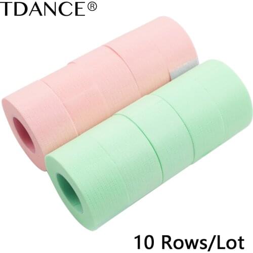 TDANCE 10Rolls/Lot False Eyelash Extension Tape Professional Anti-allergy Breathable Micropore Fabric Eyelash Grafting Tools
