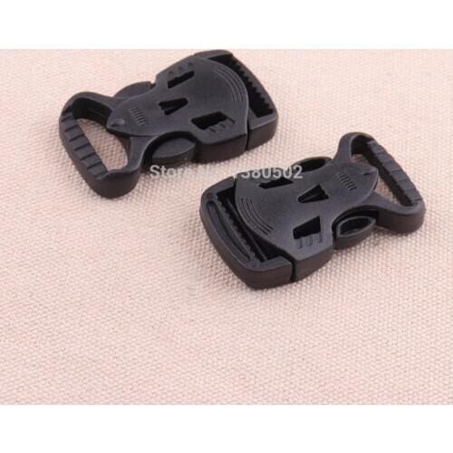 10pcs/lot Unique Design plastic black color side Release Adjustable Buckles for Pet Collars backpack