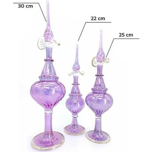 3 Pcs Perfume Cologne Bottle Blowing Glass Refillable Fragrance Bottles Hand Blown Glass Elegant Crafts Objects Scent Empty Dispenser Party Wedding Decoration Bottles Vintage Decorative Design Object