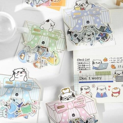 40pcs Little Fat Cat Animal Stationery Sticker Scrapbooking Journal Diary Diy Label Craft Stickers For Kids Boys Girls