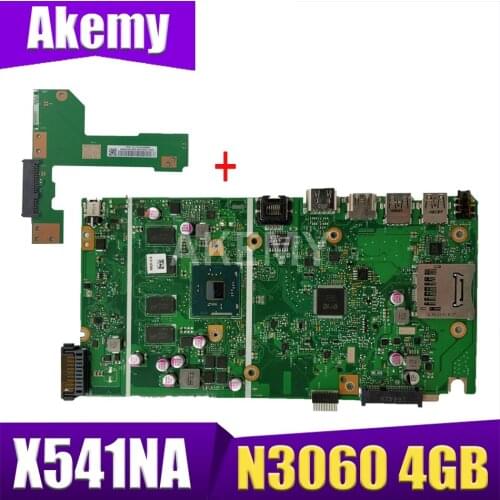 Akemy For ASUS VivoBook Max X541NA-PD1003Y laptop motherboard X541NA mainboard X541N motherboard test 100% OK N3060 CPU 4GB RAM