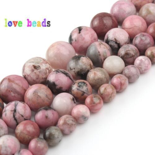 AAA 100% Natural Rare Black Lace Rhodonite Gem Stone Round Loose Spacer Bead for jewelry Making DIY Bracelet Necklace 15'Strand