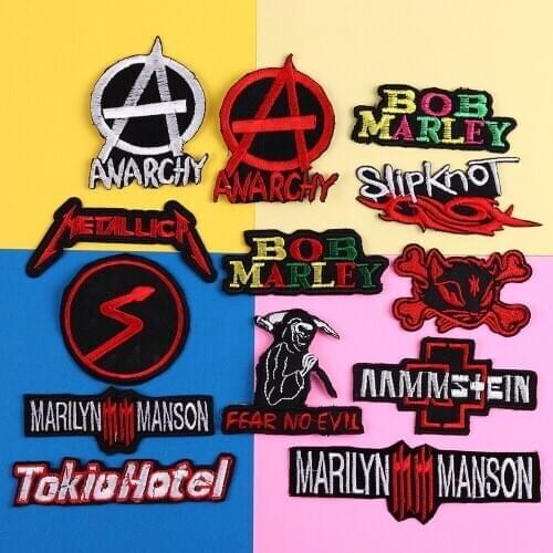 1PCS Punk Style Skull God of death Patches Reggae letter Appliques Iron On Cat face Badges for Clothes Jeans Shoe Decor