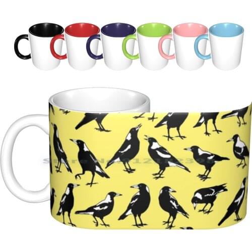 Australian Magpies-Tee Shirts , Other Garments & Homewares Ceramic Mugs Coffee Cups Milk Tea Mug Australian Magpie Magpies