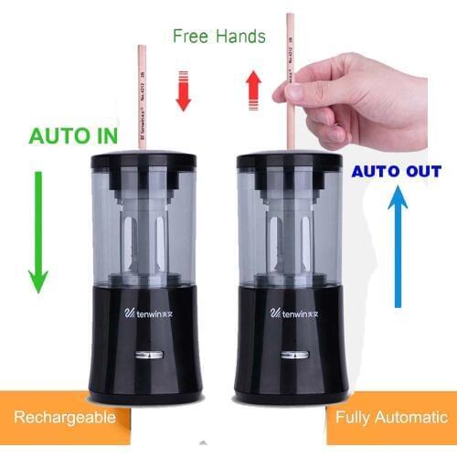 Automatic Electric Pencil Sharpener Heavy Duty Rechargeable for Classroom Auto Stop Fast Sharpen In 3s School Office Stationery