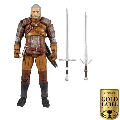 Bandai Genuine McFarlane The Witcher 3: Wild Hunt Geralt Gold Label Collection Joints Movable Action Figure Model Toys