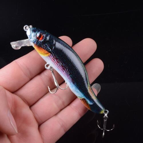 1pcs Minnow Isca Artificial 9cm 12.5g Fishing Lure Hard Plastic Wobblers Deep Water Crankbait 5 Colors Available 3D Eyes