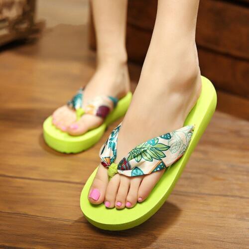 Bohemian Beach Slippers Women Printed Flower Flip Flops Fashion Flat Slides Summer Shoes Woman Sandals Chanclas Mujer 11 Colors