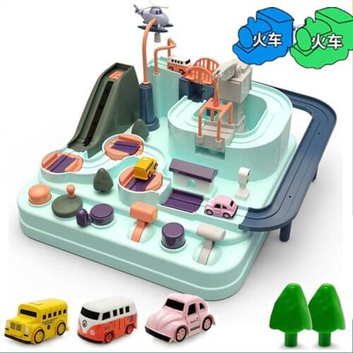 Big Adventure Toys Railway Racing Tracks Manual Car Toys Rescue Vehicles Adventure Educational Table Games for Children