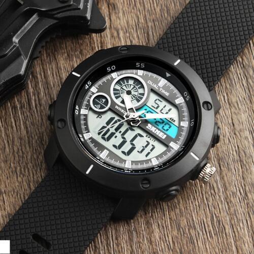 SKMEI Men Dual Display Sports Watches 2 Time Sport Watches For Men Alarm Digital Waterproof Watch Multifunctional Wristwatches