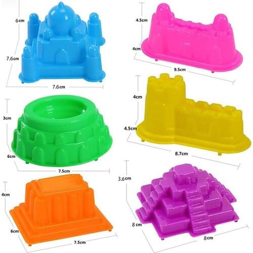 6 Pcs/Set Play Sand Outdoor Toys for Children Summer Seaside Beach toy Baby Building Sand Castle Mold Kids Model Tools Sets
