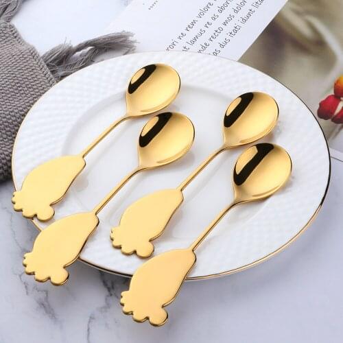 Sole Design 304 Stainless Steel Coffee Spoon Children Stirring Milk Teaspoon Dessert Fruit Scoop Kitchen Tableware 155cm