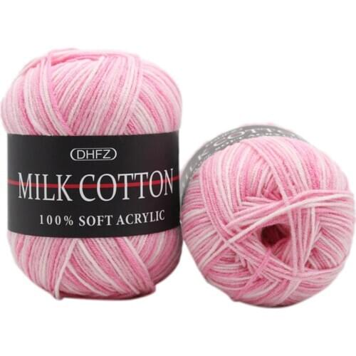 Double Knitting Crochet Milk Soft Baby Cotton Wool Yarn 23 Colors 50g DHand Knitted Yarn DIY Craft Knit Sweater Scarf Hat