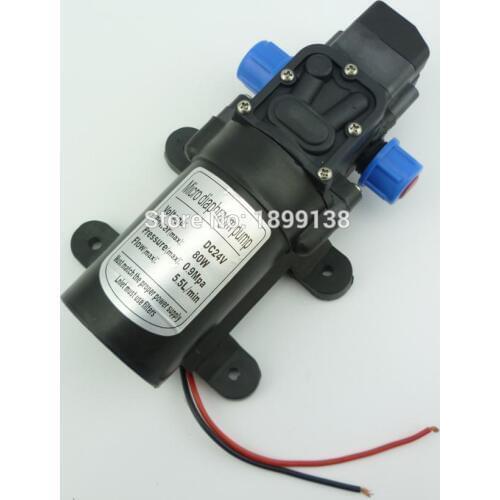 Automatic pressure switch type DC 80W 5.5L/min High pressure Electric self priming 24v diaphragm pump
