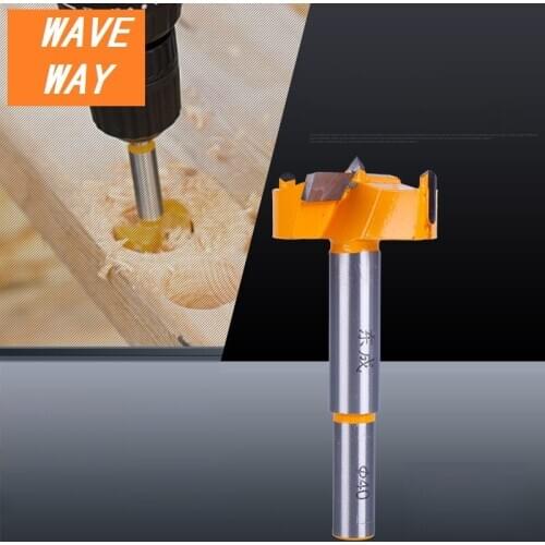 Waveway 16mm-35mm Forstner Tips Woodworking Tools Boring Wood Working Hole Opener Saw Cutter Hinge Drill Bit Bits Round Shank