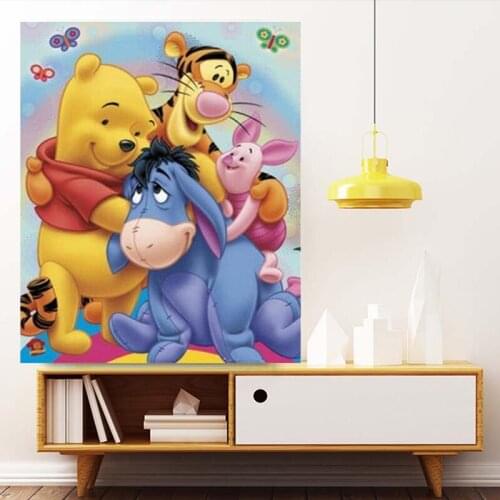 Canvas Paintings Winnie The Pooh Disney Cartoon Creative Watercolor Posters Cute Prints Wall Pictures for Kids Living Room Decor