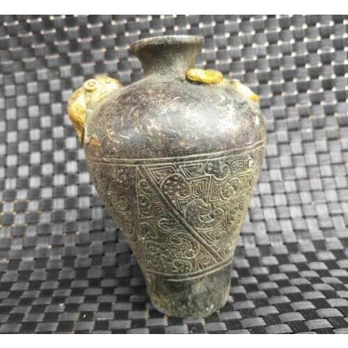 Chinese Archaize Brass Snake Rat Bottl