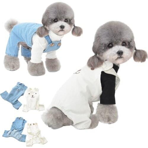 Small Dog Overalls Jumpsuit Puppy Outfit Rompers Spring Autumn Dog Clothes Corgi Pomeranian Bichon Poodle Schnauzer Costume 2021