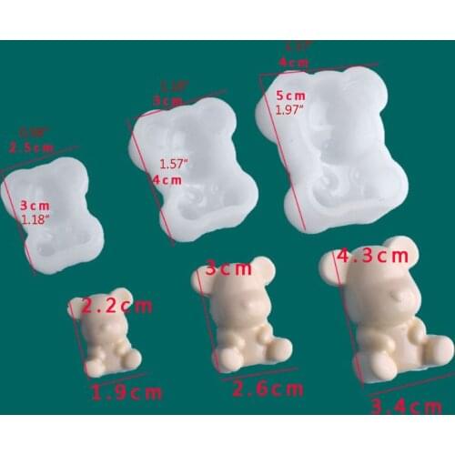 3Pcs Cute Bear Pendant Mold Resin Casting Animals Molds Kit Jewelry Making Tools
