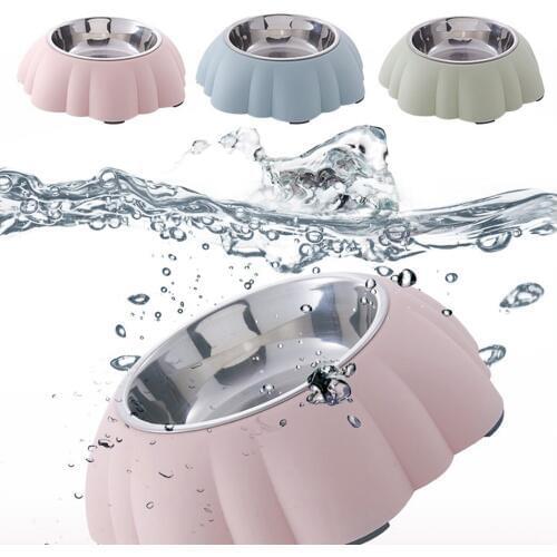 Creative Stainless Steel Pet Bowl Anti-Slip Base Cute Flower Shape Dog Bowl Cat Bowls Pet Food Water Feeder Pet Feeding Supplies