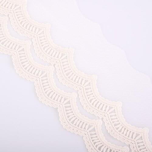 Cusack 3 yards 13.5 cm Mesh Lace Trims Ribbon for Dresses Garments Trimmings Home Textiles Applique Sewing Cotton White Ivory