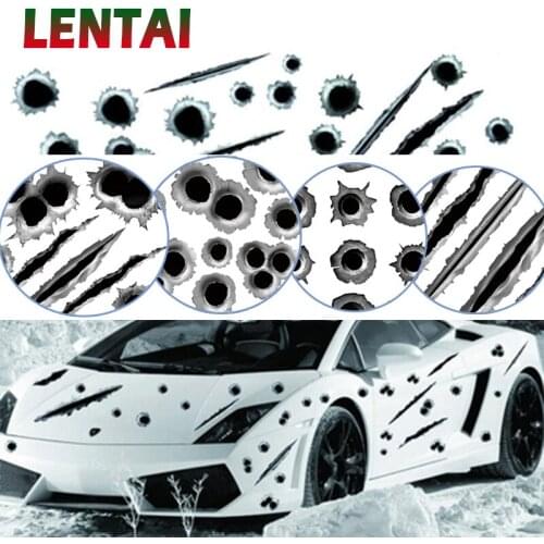 LENTAI Car Sticker Cover Bullet Hole 3D Styling For BMW E60 E36 E46 E90 E39 E30 F30 F10 F20 X5 E53 E70 E87 E34 E92 M Accessories
