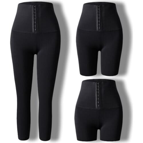 New Women High Waist Shapewear Tummy Compression Slimming Leggings Control Long Pants Waist Trainer Thigh Slim Body Shaper Black