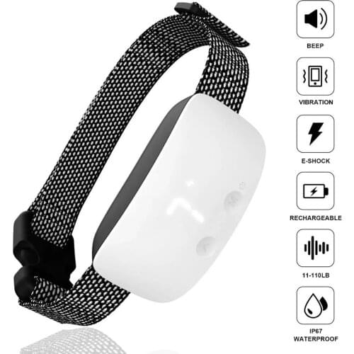 Touch Bark Stop Dog Trainer Anti-barking Dog Collar IP67 Electric Shock Vibration Beep Auto Training Collar With 3 traing modes