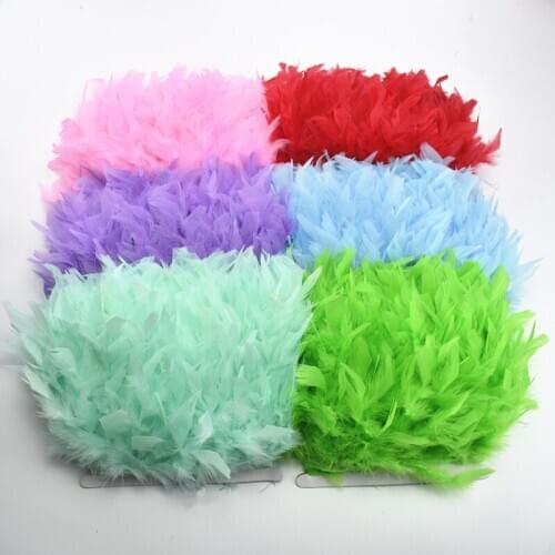 10Meter Fluffy Turkey Feather Trim Ribbon 4-6" Feather for Crafts Strip Skirt Carnival Costumes Plume Plumas Feathers Decoration