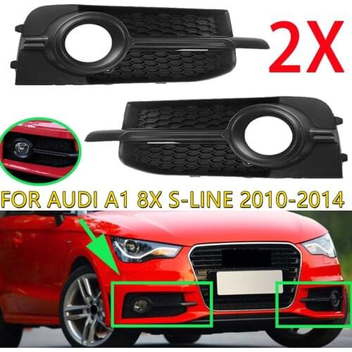 ABS Car Front Fog Light Grille Grill Fog Lamp Grille Cover For Audi A1 8X S-LINE 2011-2014 8X0807681B 8X0807682B